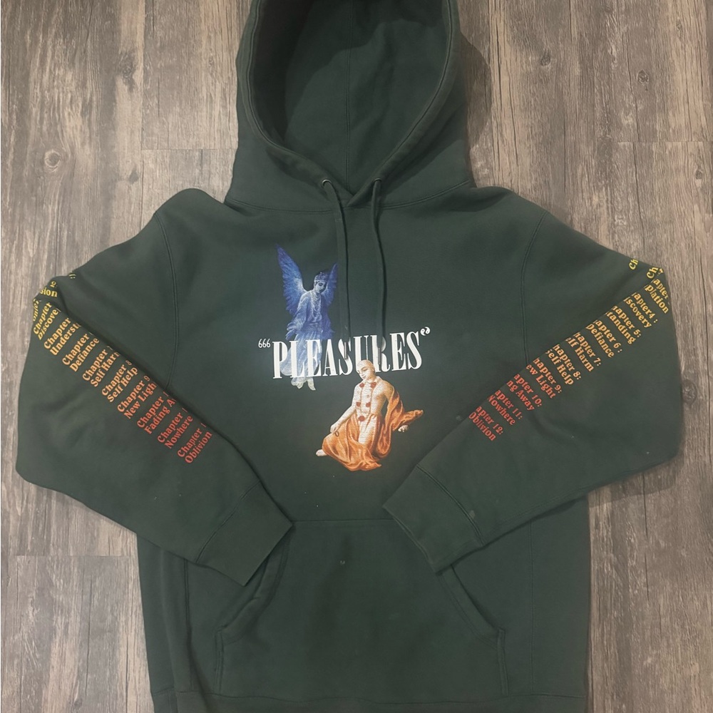 PLEASURES Green Graphic Hoodie